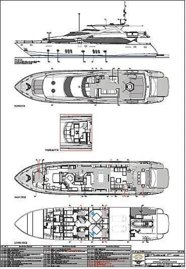 diagram, engineering drawing aboard YVONNE Yacht for Sale