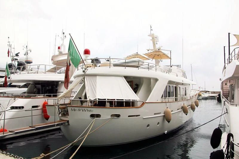 a boat in the water aboard MRS. WHITE Yacht for Sale
