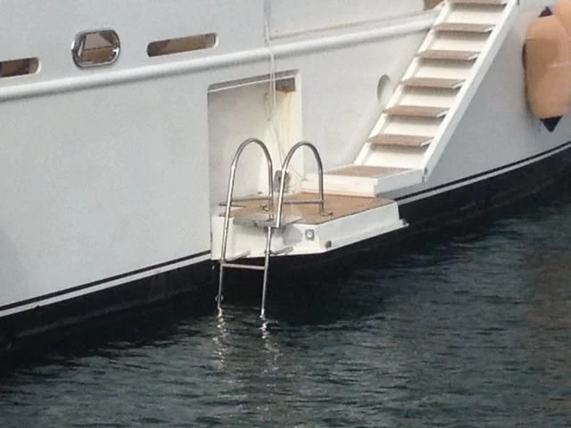 a white boat on the water aboard MRS. WHITE Yacht for Sale