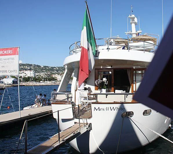 a boat with a sail aboard MRS. WHITE Yacht for Sale