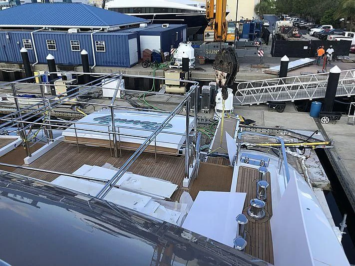 a large machine on a platform aboard ETERNITY Yacht for Sale