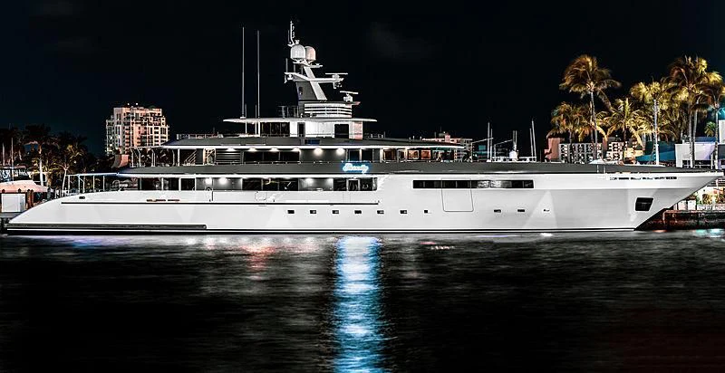 a large white boat in the water aboard ETERNITY Yacht for Sale