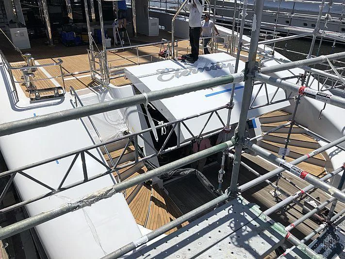 a large white machine with wires aboard ETERNITY Yacht for Sale