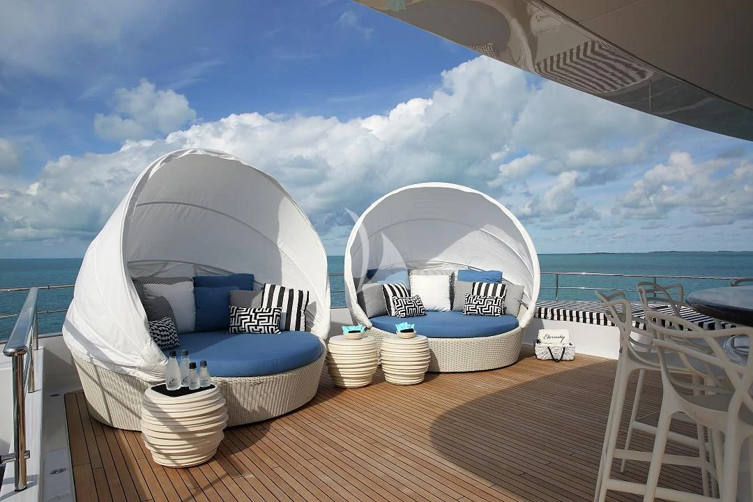 a boat on a deck aboard ETERNITY Yacht for Sale