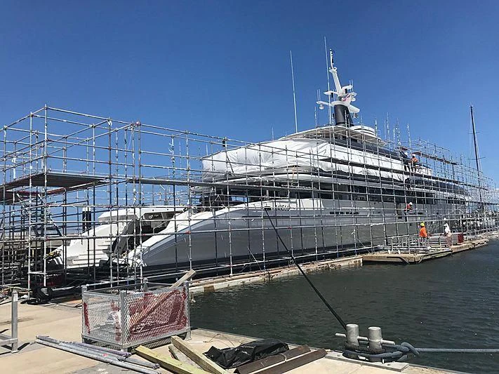 a large cruise ship docked aboard ETERNITY Yacht for Sale