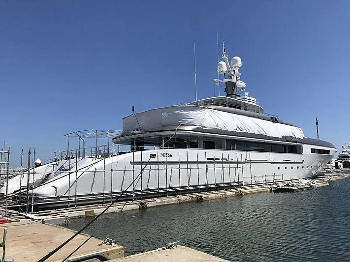 a large cruise ship docked aboard ETERNITY Yacht for Sale