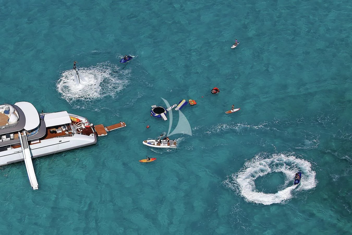 a group of people sailing on the sea aboard ETERNITY Yacht for Sale