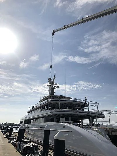 a large ship docked aboard ETERNITY Yacht for Sale