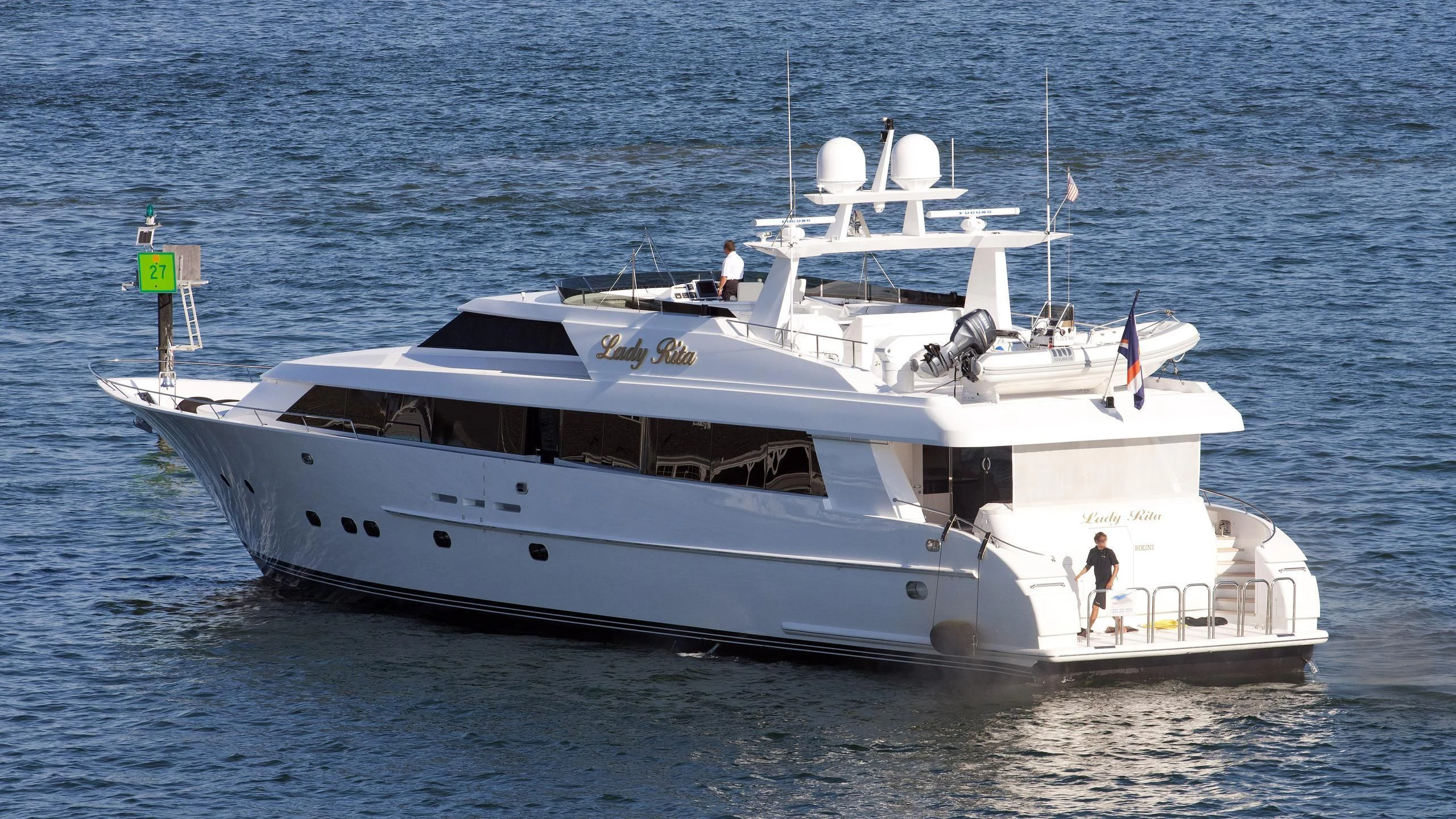 a white yacht in the water aboard MARBELLA II Yacht for Sale