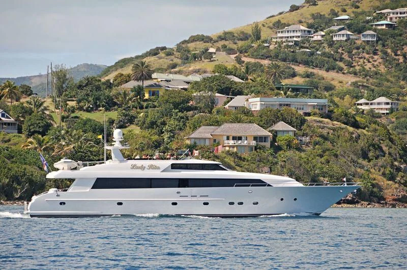 a boat on the water aboard MARBELLA II Yacht for Sale