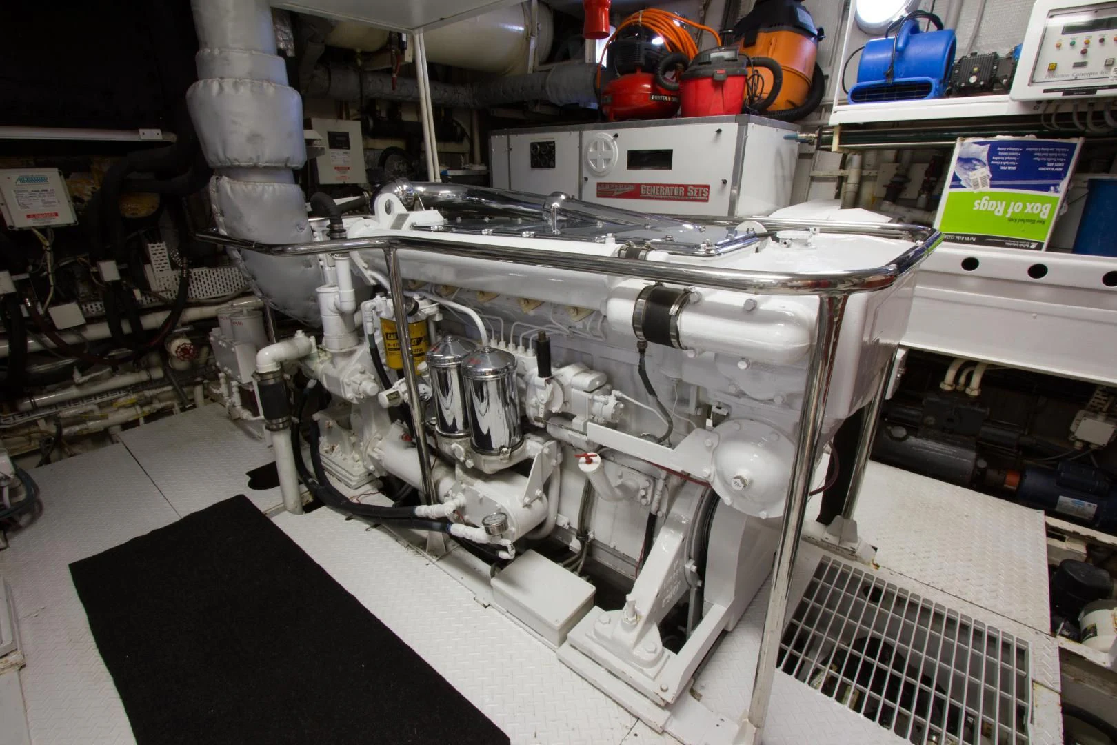 a machine with a large metal cylinder aboard SEA CZAR Yacht for Sale