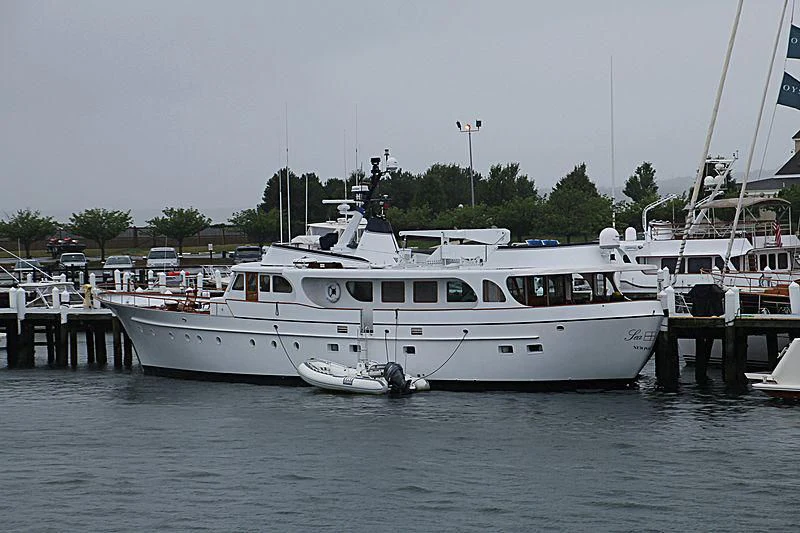 a group of boats are parked at a dock aboard SEA CZAR Yacht for Sale