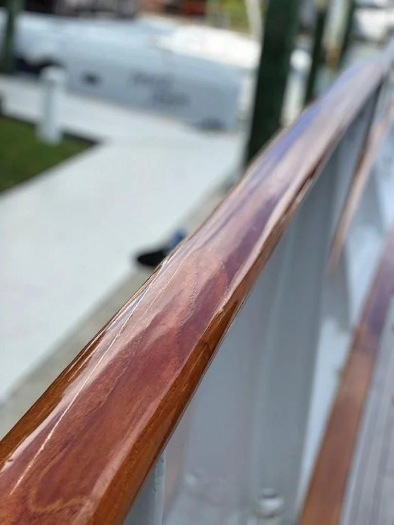 a close-up of a metal piece aboard SEA CZAR Yacht for Sale