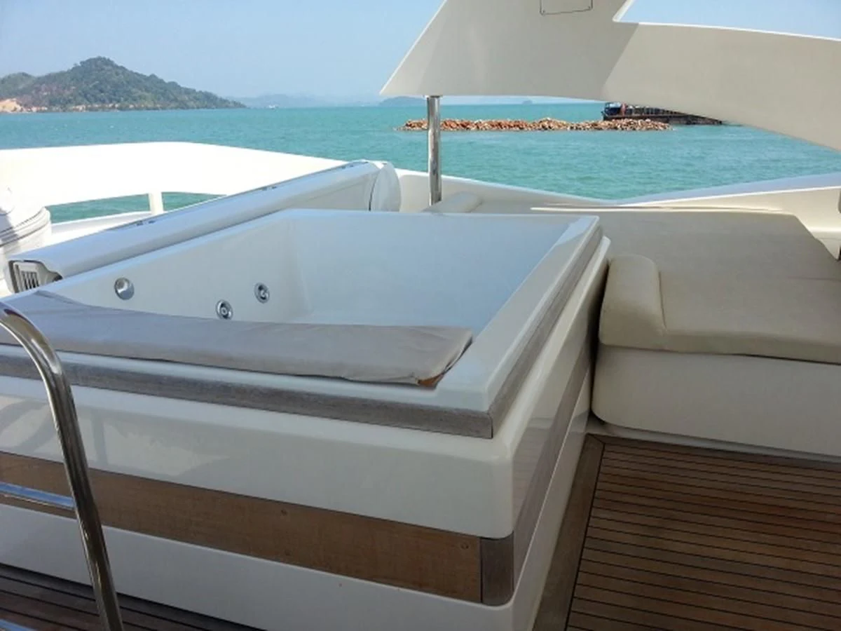 a bed on a boat aboard MY JAYA Yacht for Sale