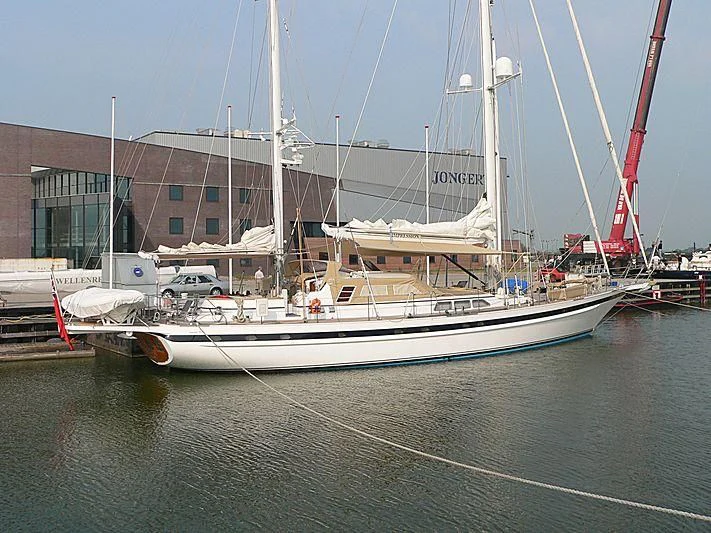 a boat docked in a harbor aboard IMPRESSION Yacht for Sale