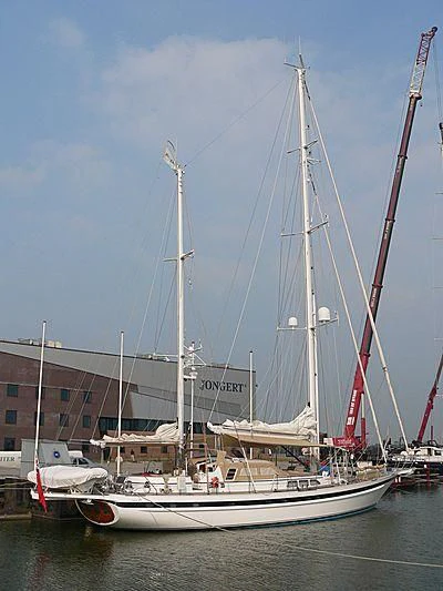 a boat docked in a harbor aboard IMPRESSION Yacht for Sale