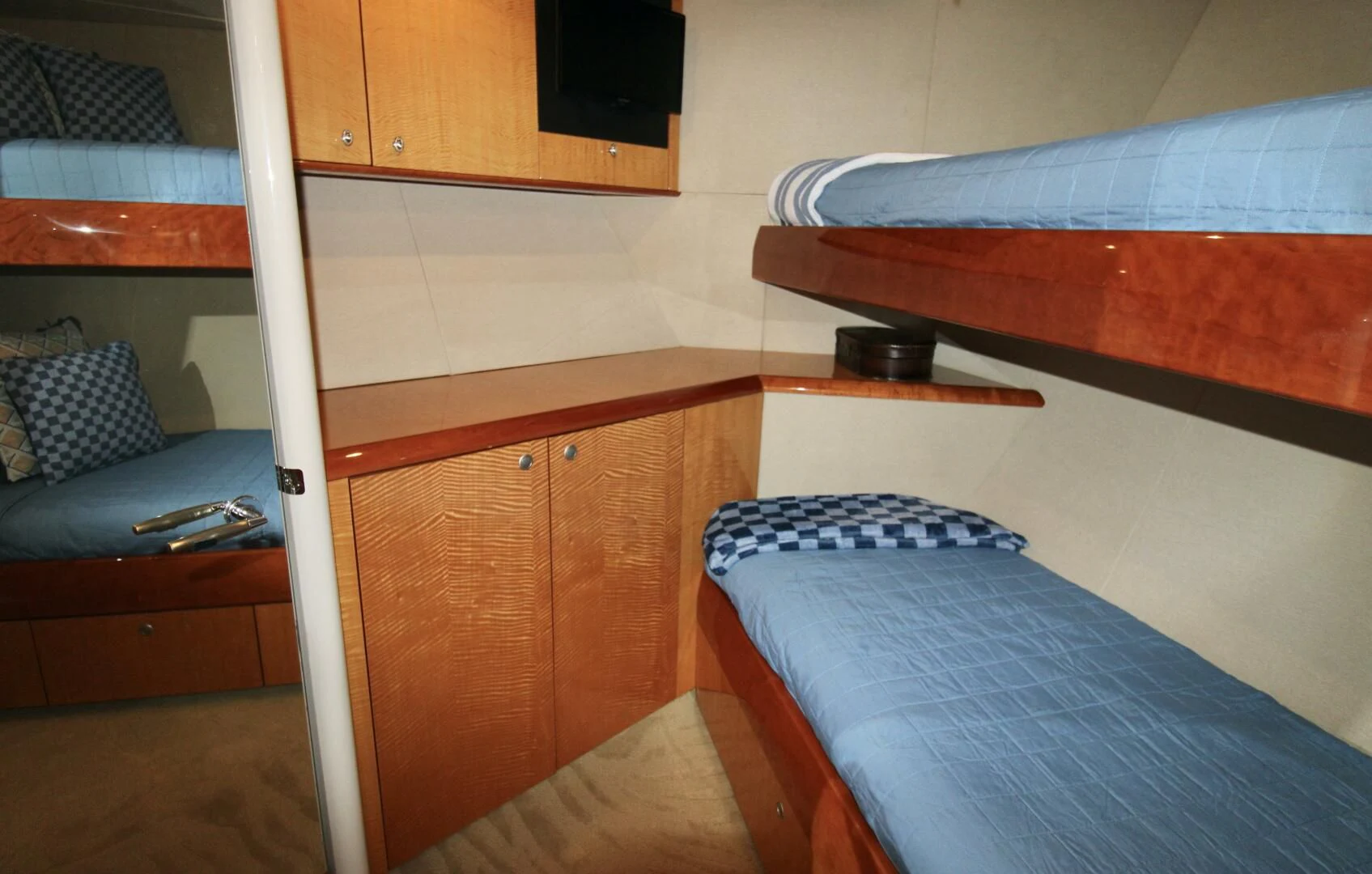 bunk beds in a room aboard KATHLEEN Yacht for Sale
