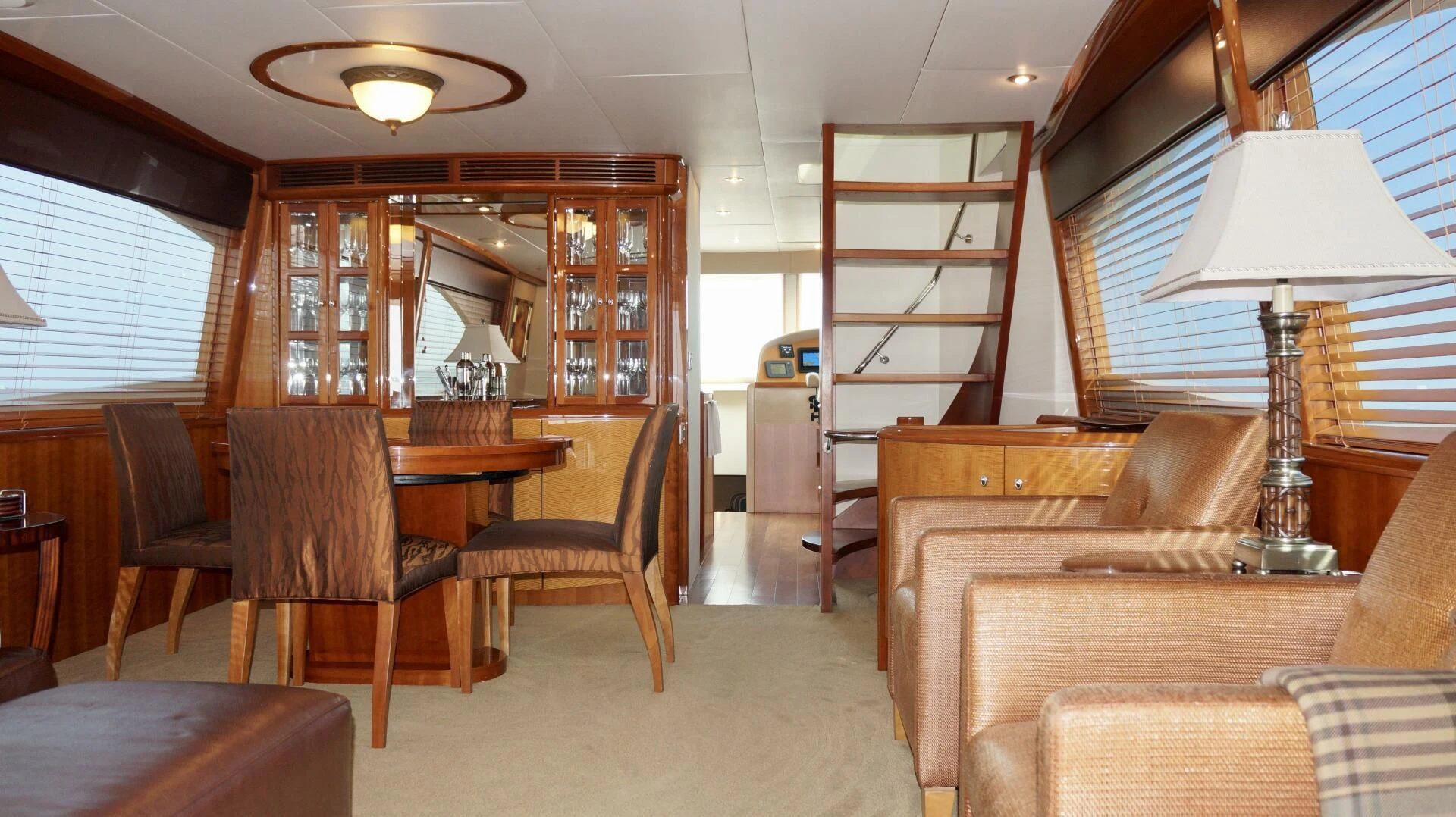 a living room with a couch and a table aboard KATHLEEN Yacht for Sale
