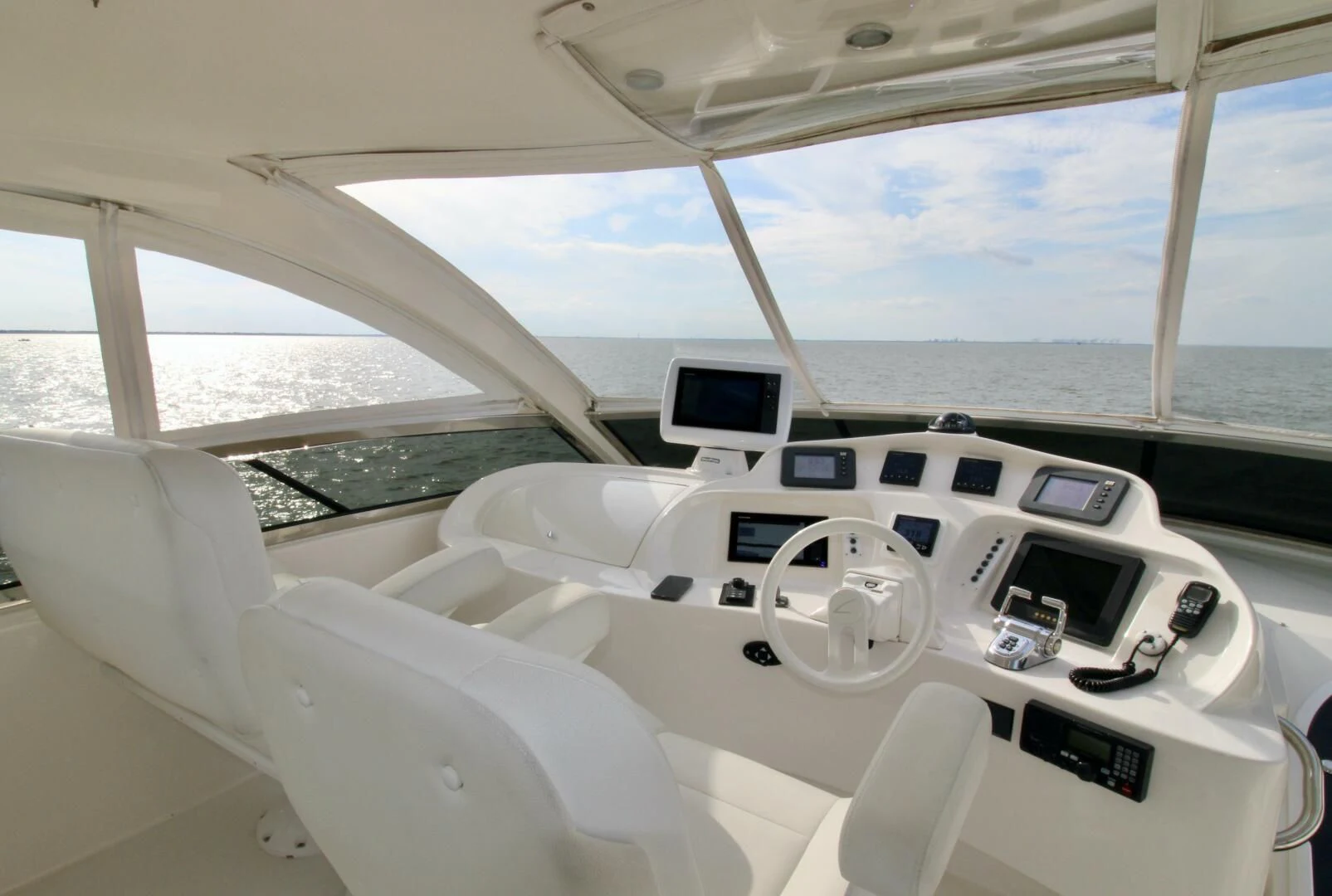 inside of a white car aboard KATHLEEN Yacht for Sale