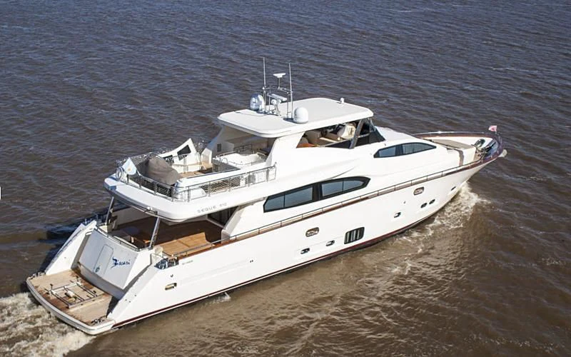 a boat on the beach aboard BISCARI Yacht for Sale