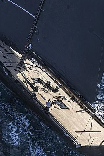 a person standing on a bridge aboard V Yacht for Sale