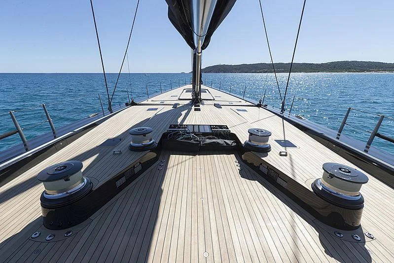 a deck on a boat aboard V Yacht for Sale