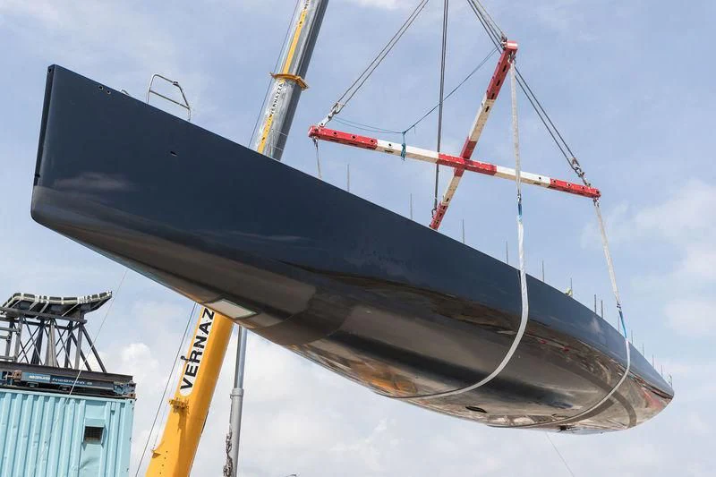 a large ship in the water aboard V Yacht for Sale