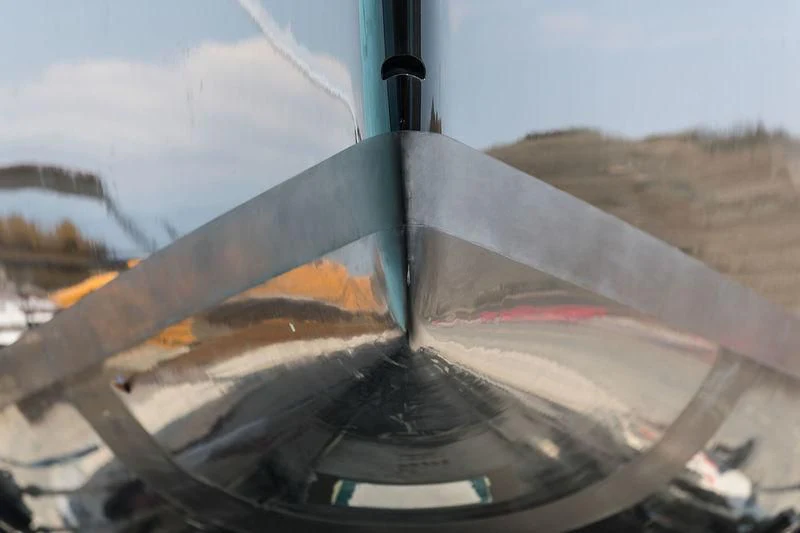 a close-up of a solar panel aboard V Yacht for Sale