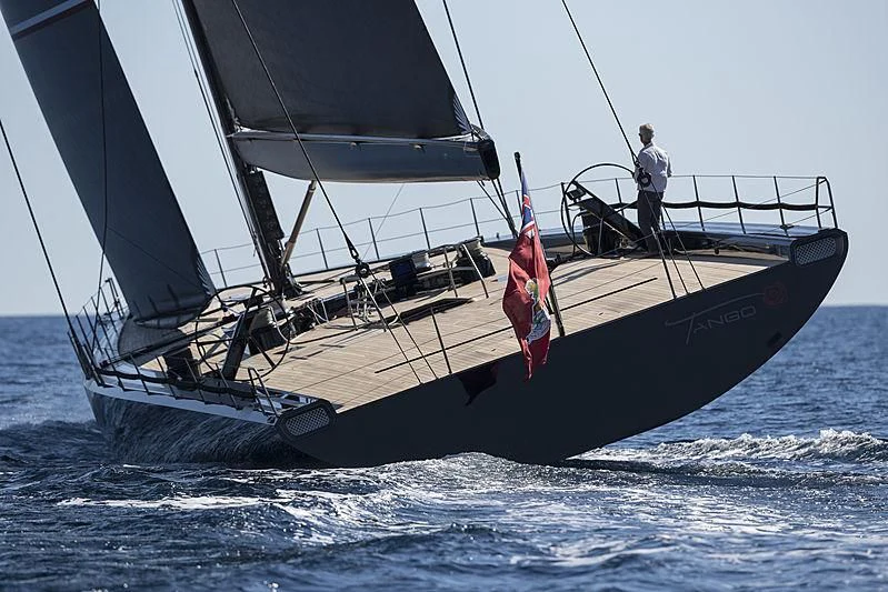 a person on a boat aboard V Yacht for Sale