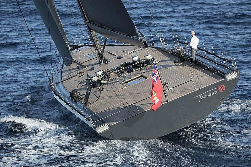 a person on a boat aboard V Yacht for Sale