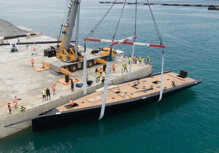 a large boat with people on it aboard V Yacht for Sale