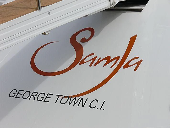 logo aboard SAMJA Yacht for Sale