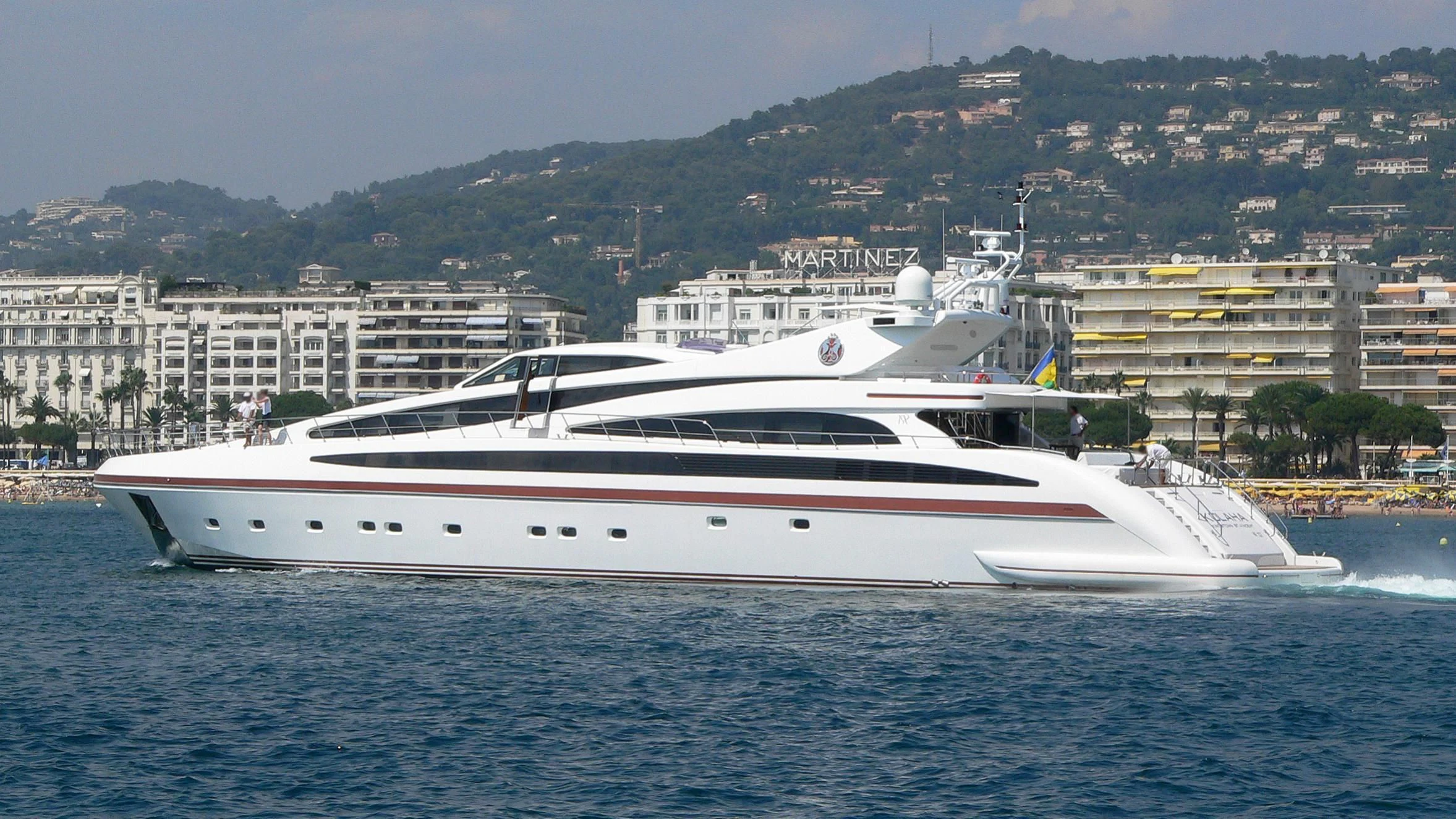 a white yacht in the water aboard SAMJA Yacht for Sale