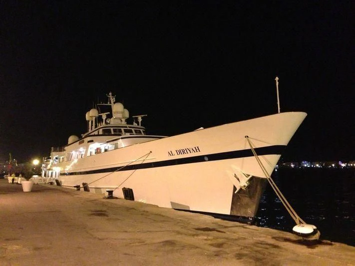 a large ship on a beach aboard AL DIRIYAH Yacht for Sale