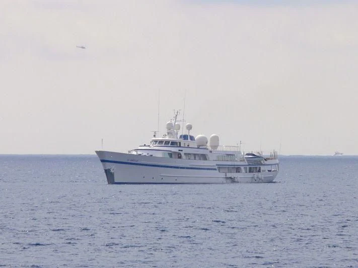 a large white boat in the water aboard AL DIRIYAH Yacht for Sale
