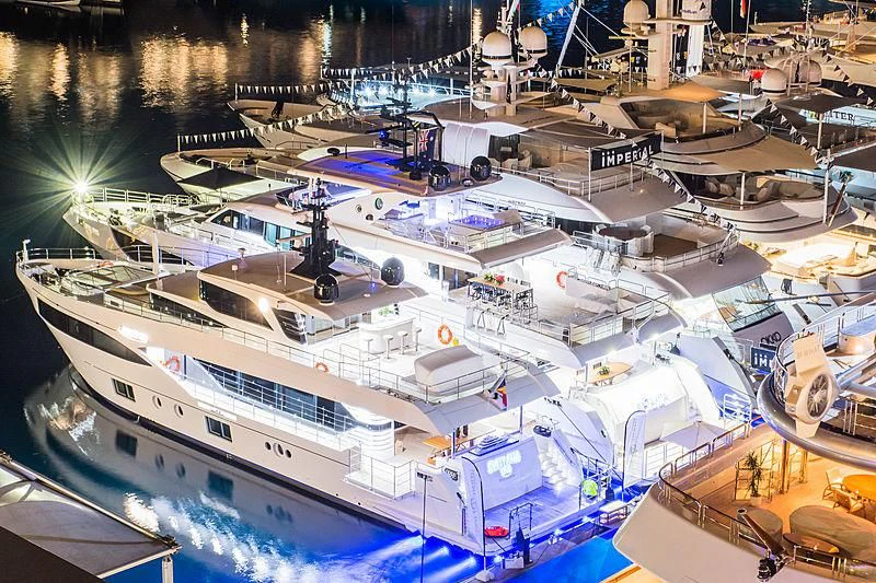 a large ship docked aboard CAROBELLE Yacht for Sale