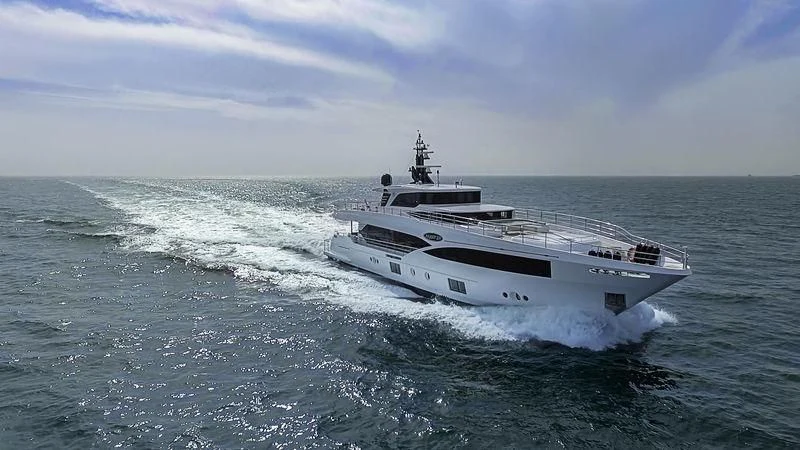 a boat in the water aboard CAROBELLE Yacht for Sale