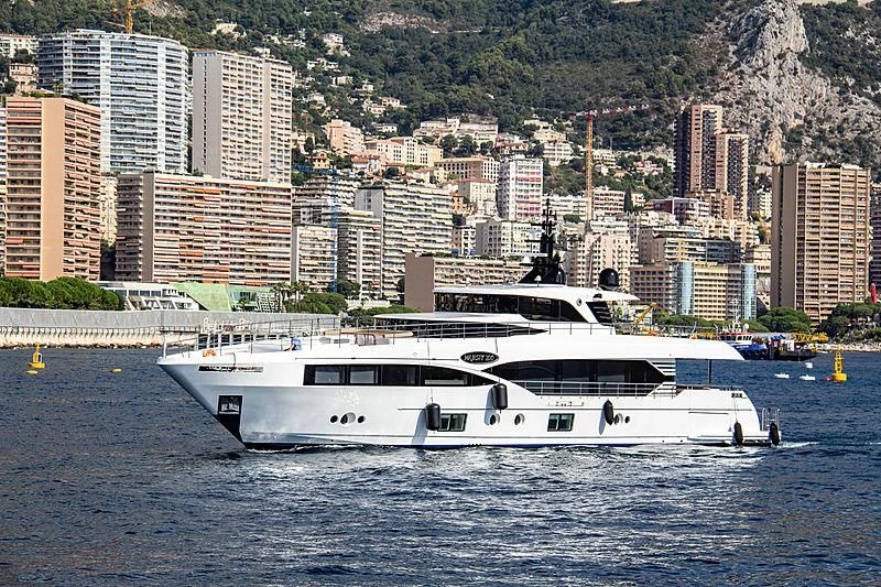 a boat in the water aboard CAROBELLE Yacht for Sale