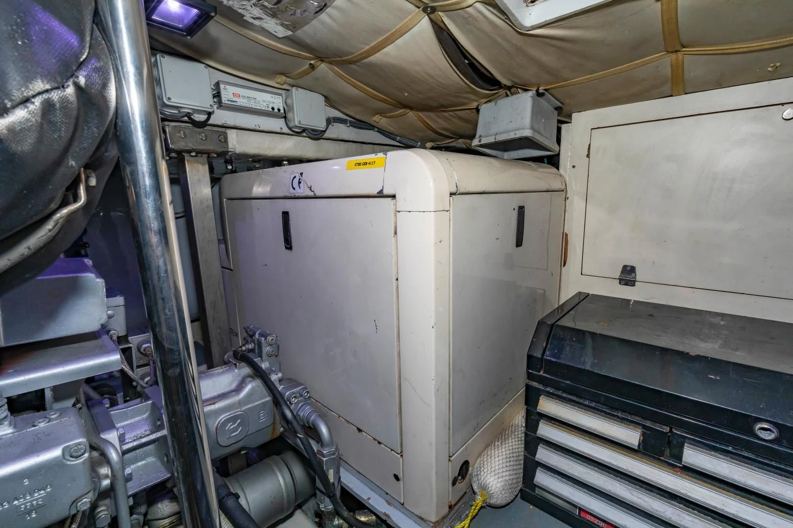 a large white machine in a room aboard FREE SPIRIT Yacht for Sale