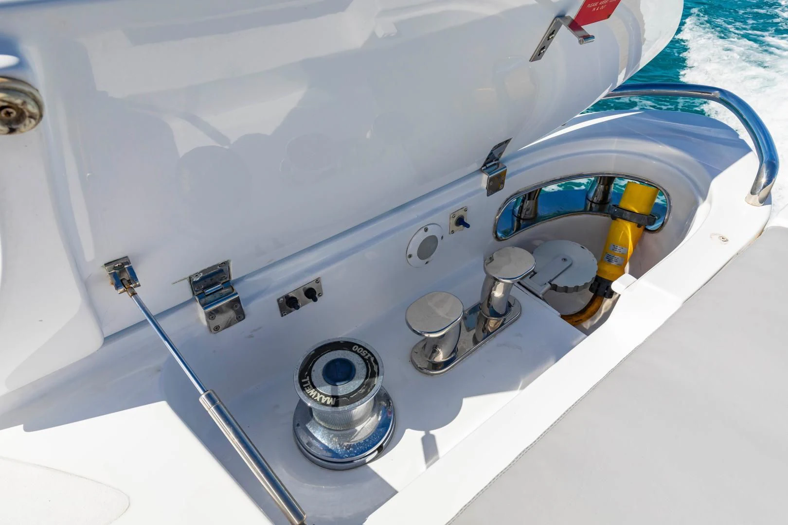 a close-up of a car engine aboard FREE SPIRIT Yacht for Sale