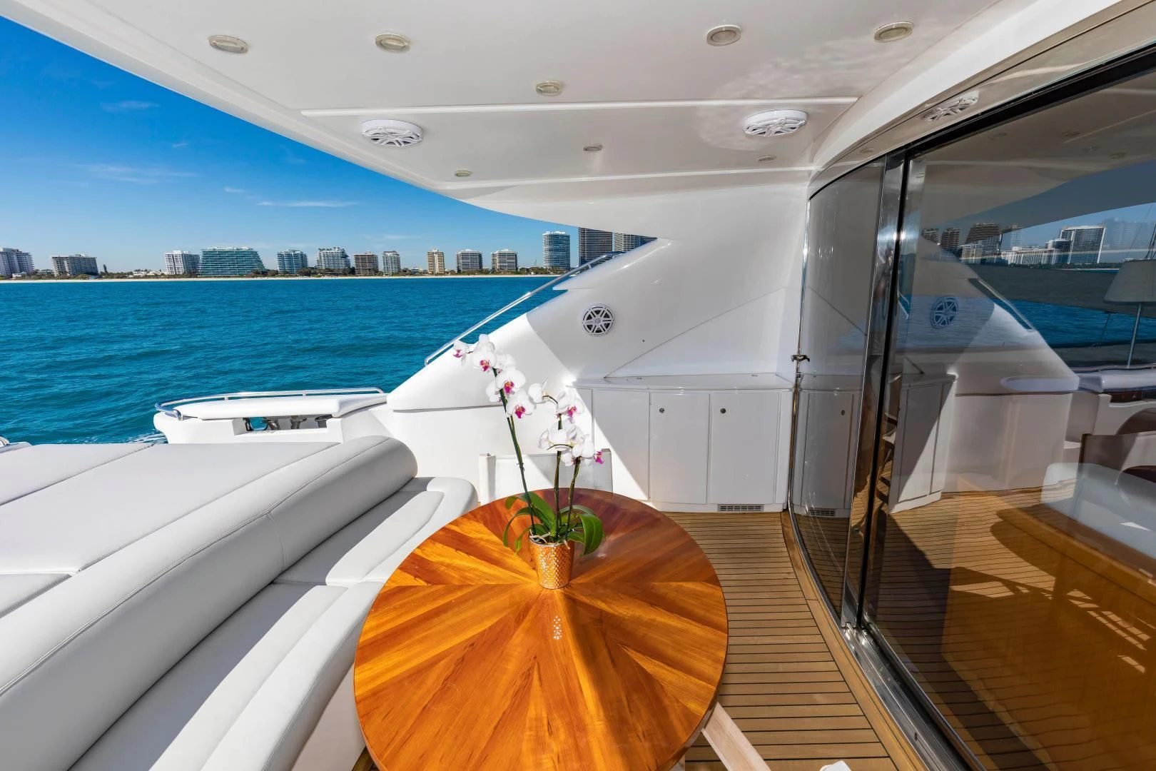 a boat with a plant in it aboard FREE SPIRIT Yacht for Sale