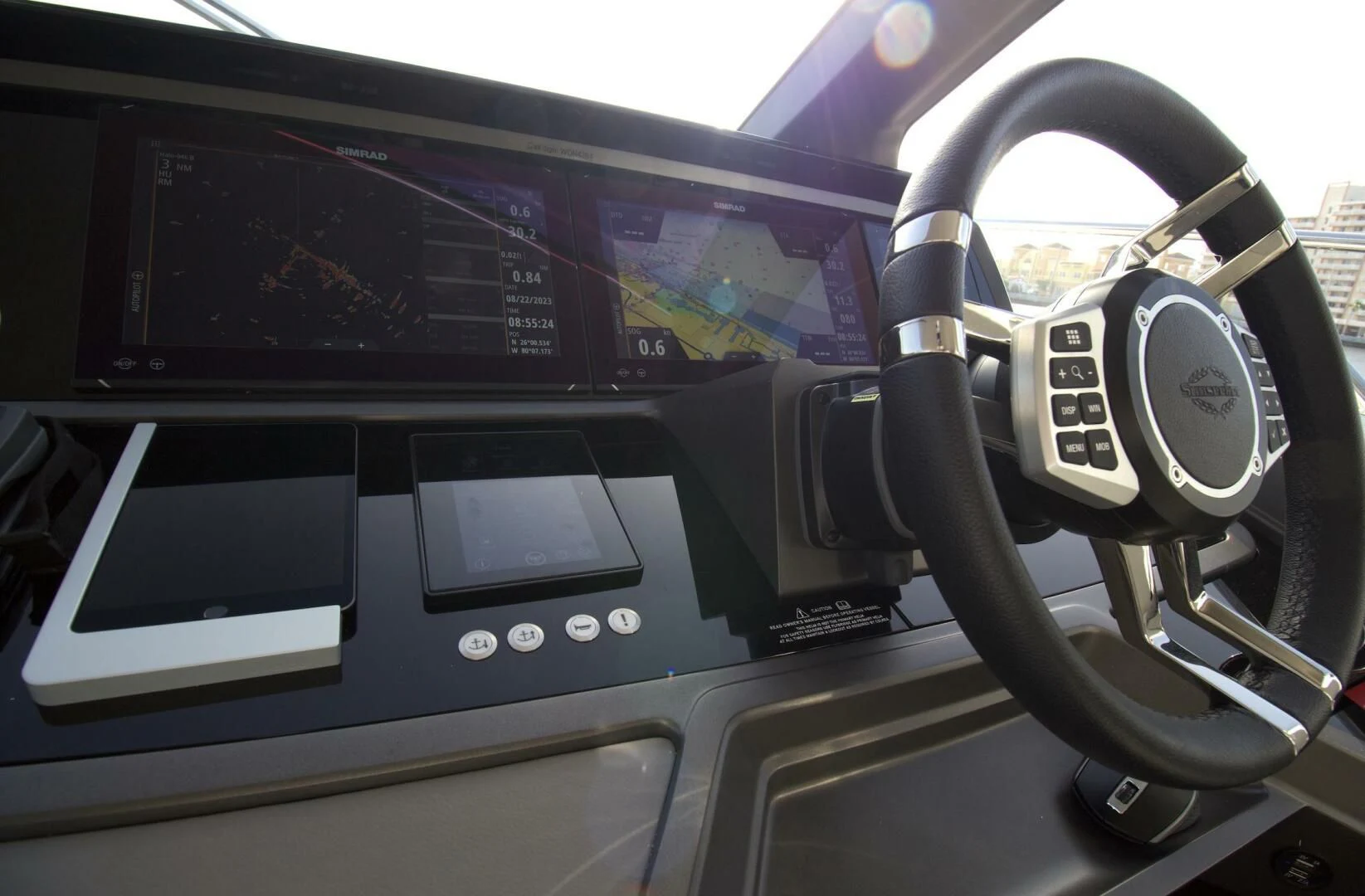 the inside of a car aboard LAGO PARADISE Yacht for Sale
