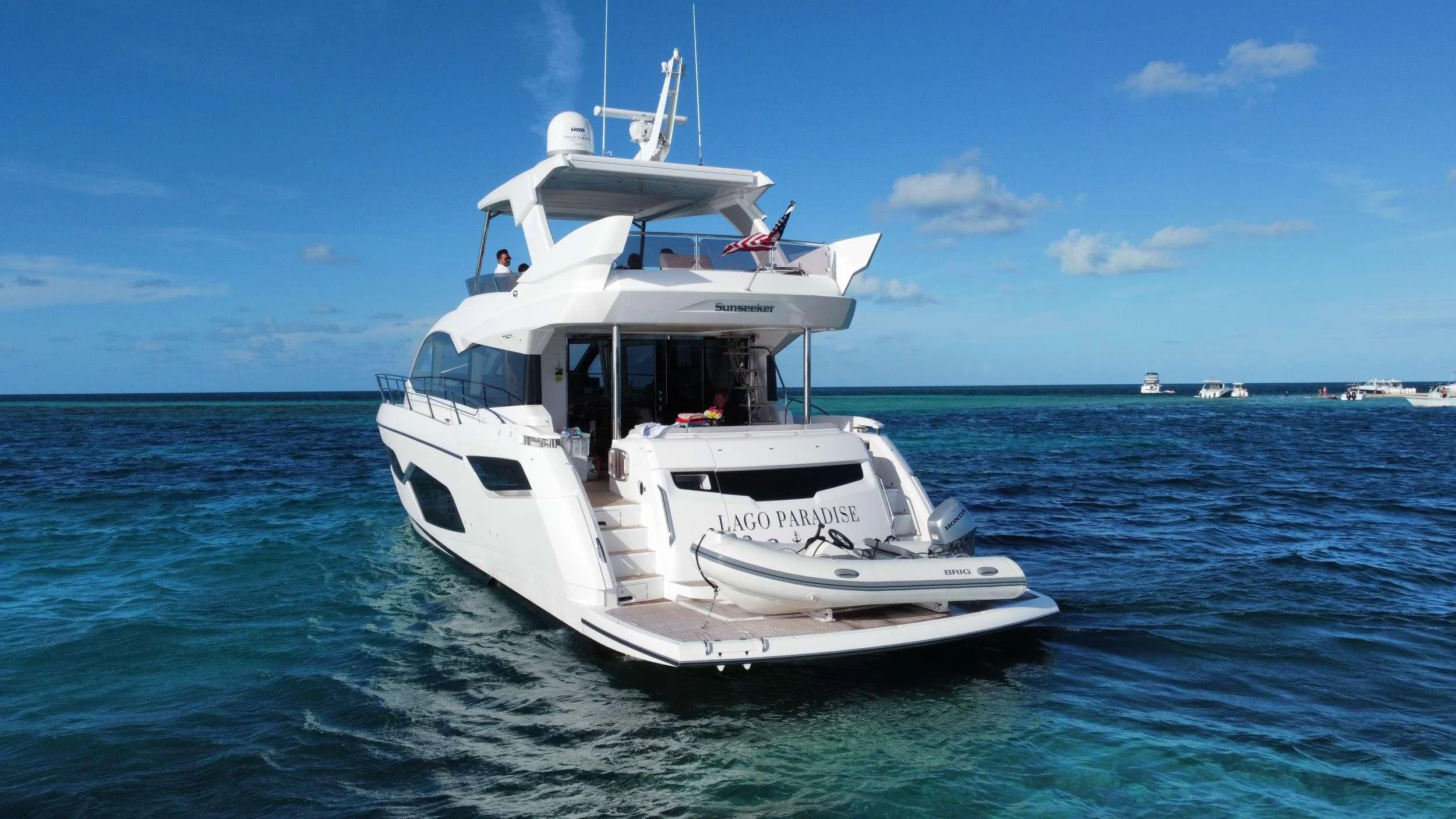 a boat in the water aboard LAGO PARADISE Yacht for Sale