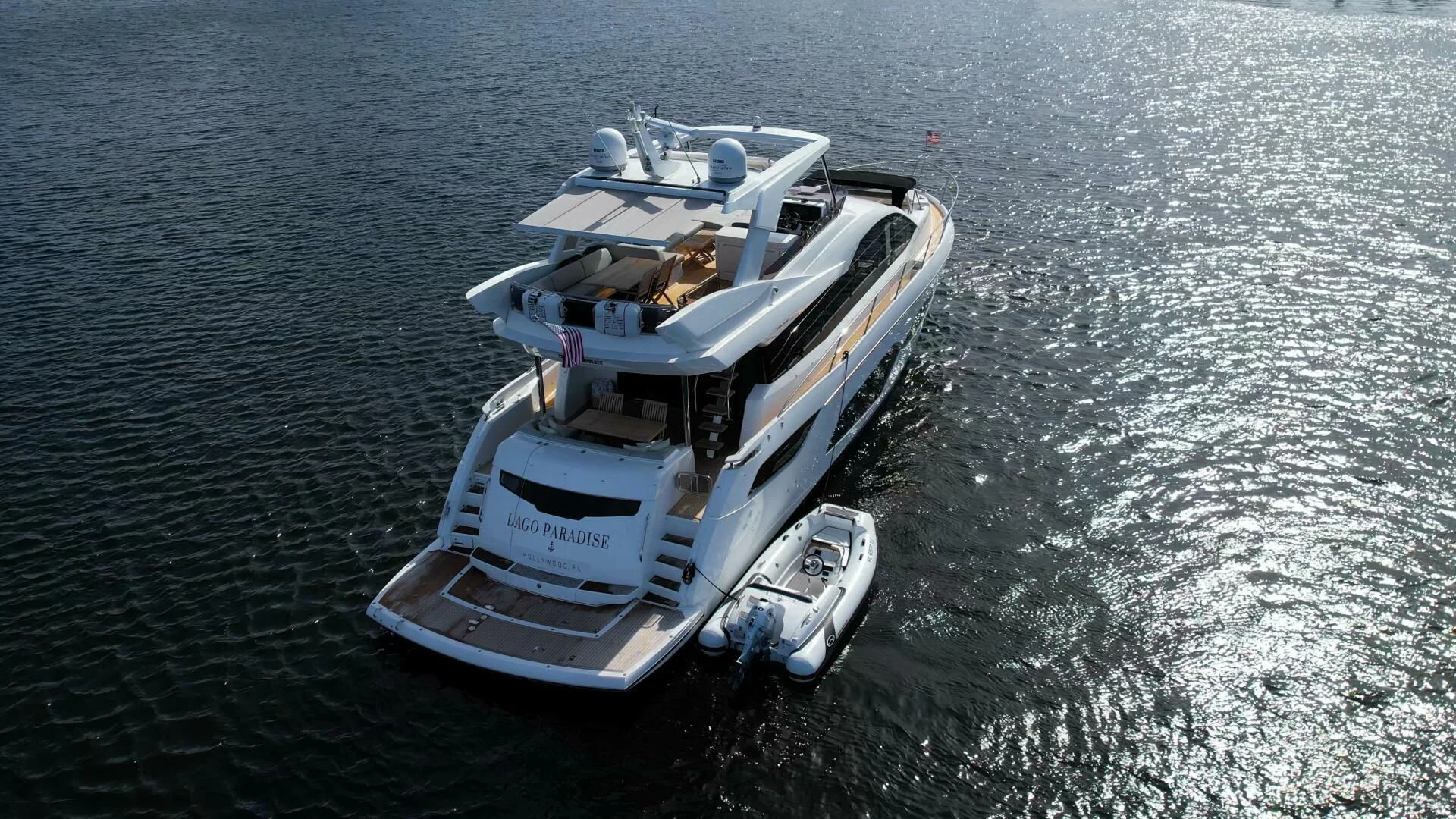 a boat in the water aboard LAGO PARADISE Yacht for Sale