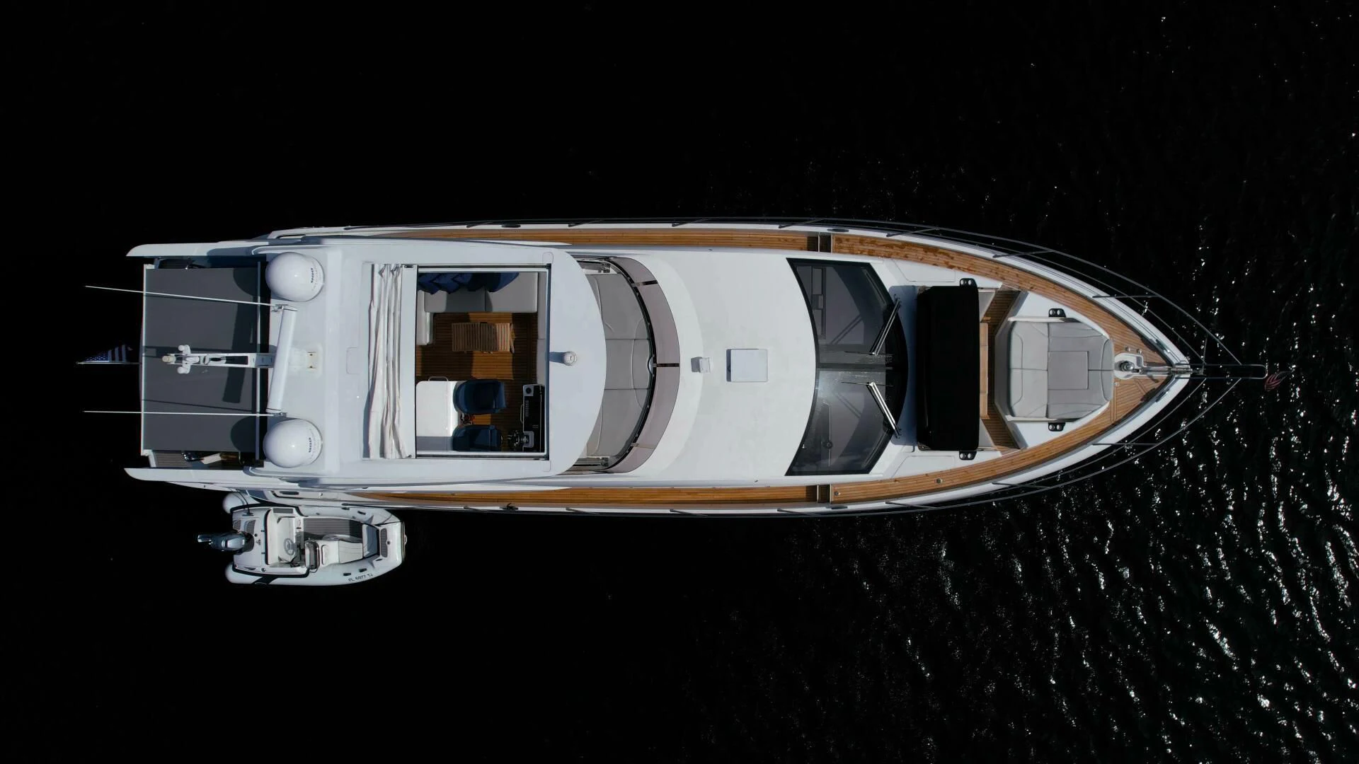 a white and gold train aboard LAGO PARADISE Yacht for Sale