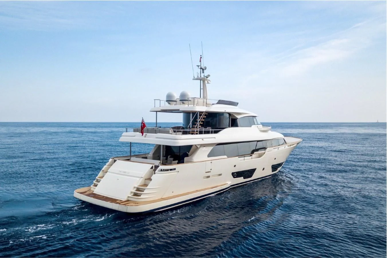 a white yacht in the water aboard SEVEN Yacht for Sale