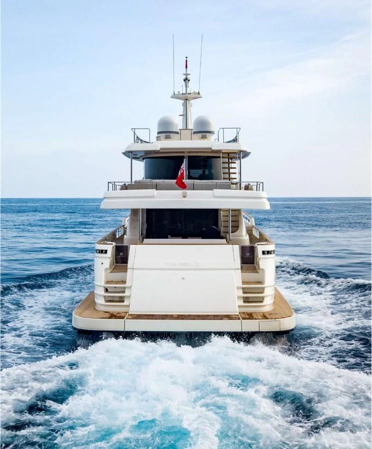 a boat in the water aboard SEVEN Yacht for Sale