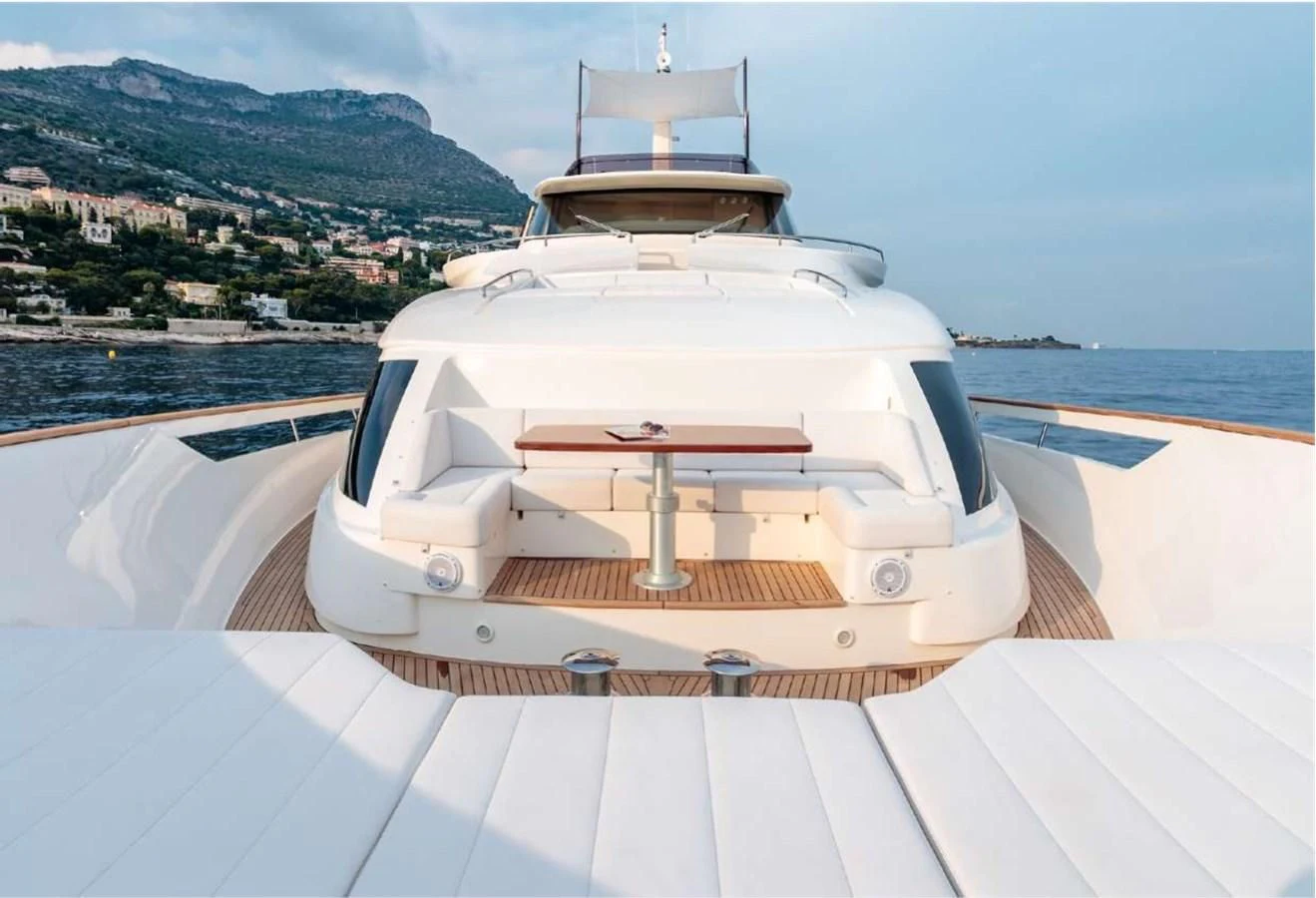 a boat on a deck aboard SEVEN Yacht for Sale