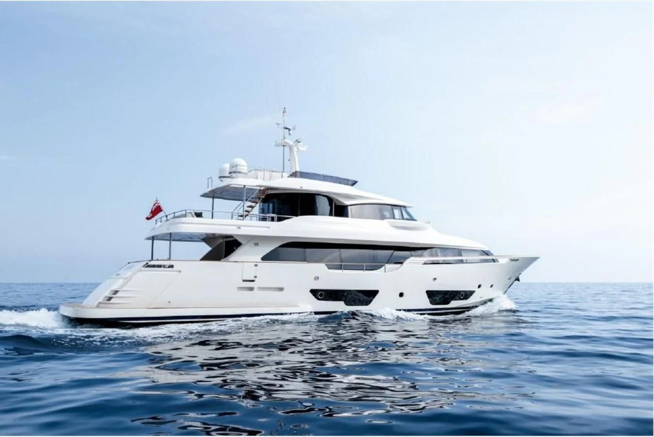 a white yacht in the water aboard SEVEN Yacht for Sale