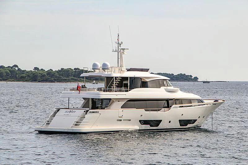 a boat on the water aboard SEVEN Yacht for Sale